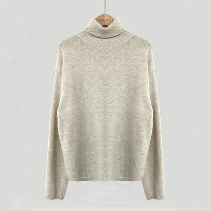 Pull avec col roulé vert pastel femme